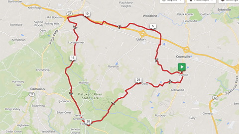 Chipless 29-mile route